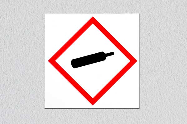 Gas Under Pressure Sign in Printed Plastic