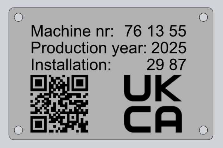 Engraved Stainless Steel Machine Sign