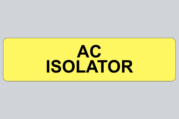 Engraved AC Isolator Sign