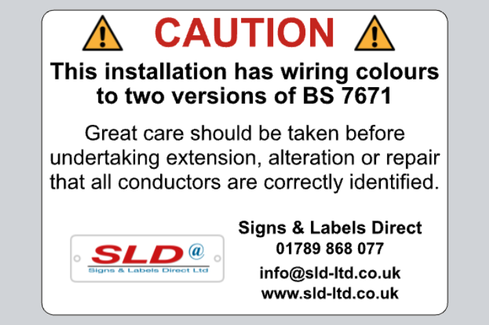 Conductor BS7671 Label