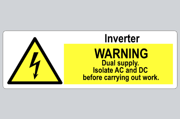 Inverter Warning label