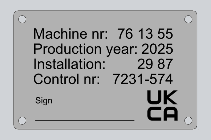 Engraved Metal sign